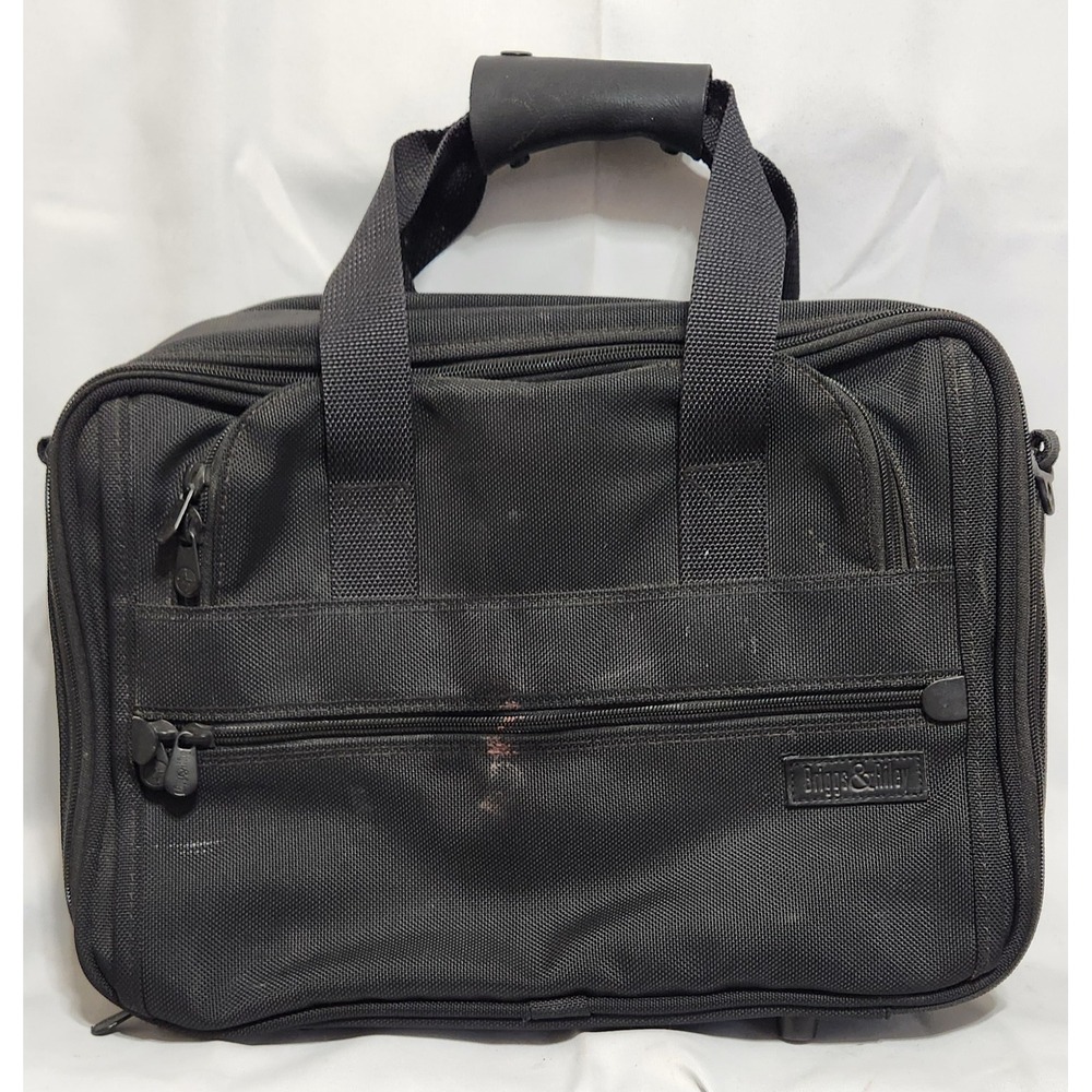 Briggs & Riley Expandable Laptop Briefcase Black Ballistic Nylon Business Bag